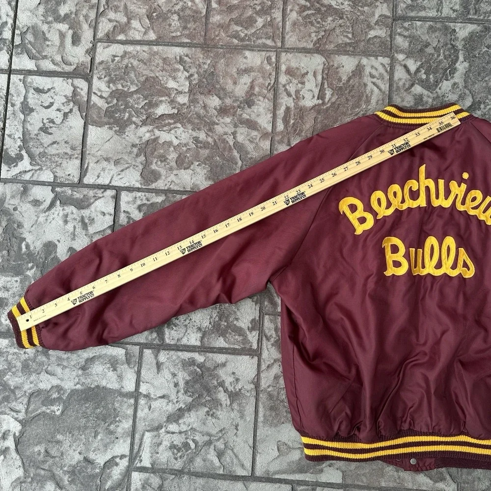 Vintage Butwin Men's‎ Large Varsity Jacket Maroon Football Beechview Bulls